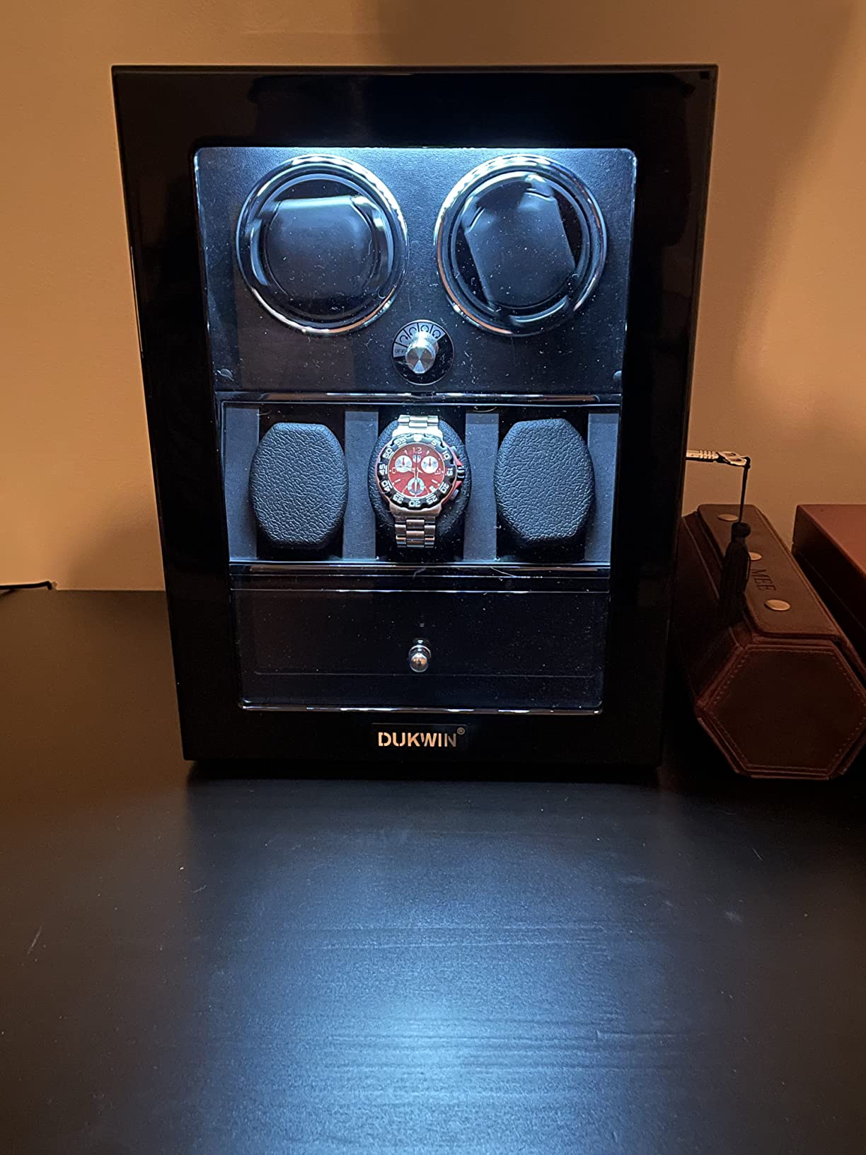 Watch Winder for Automatic Watches, Lockable Watch Winders with Watch and Jewelry Storages, Super Quiet Mabuchi Motor with High-Gloss Piano Lacquer Finish, Built-in Illumination customer photo 2