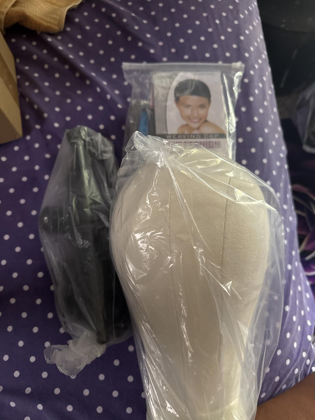 SZCY LLC 23 Inch Canvas Block Wig Head, 47 Inch Wig Stand Tripod with Head, Mannequin Head for Wigs Display with Wig Caps, T C Pins Brush customer photo 1