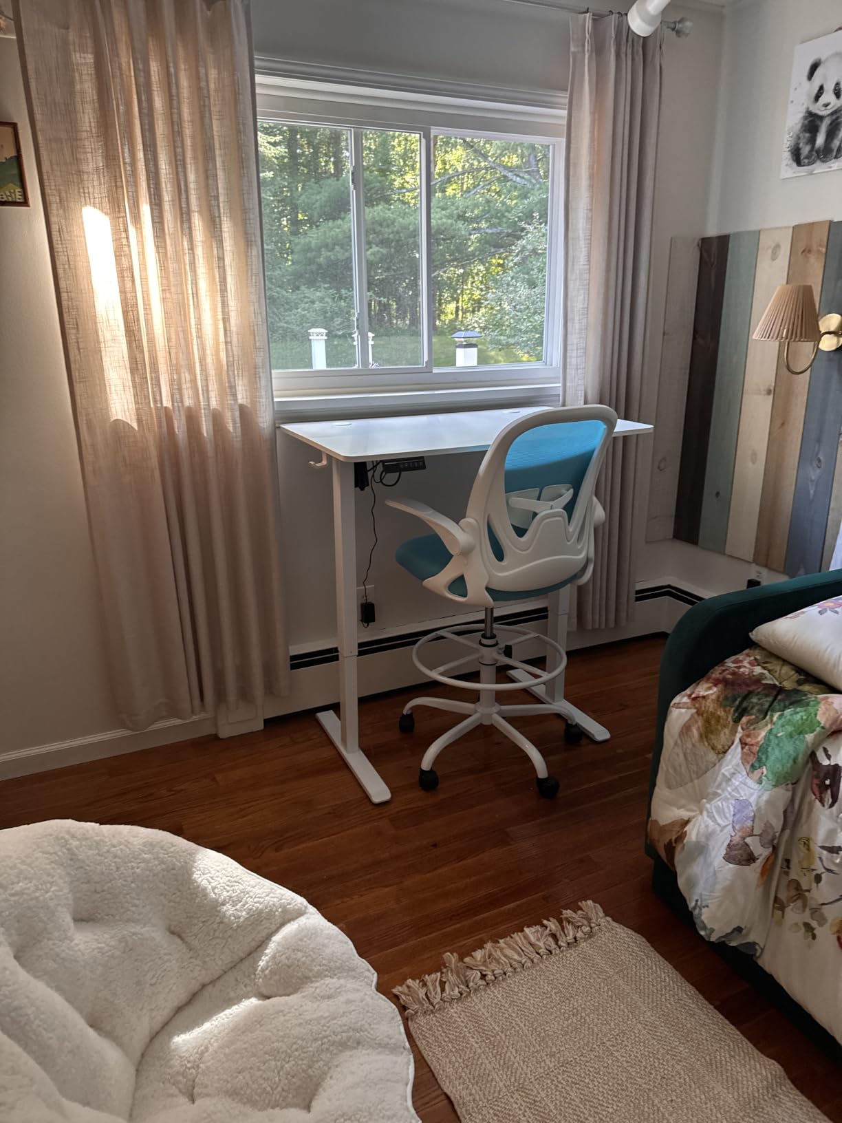 Primy Drafting Chair Tall Office Chair with Flip-up Armrests Executive Ergonomic Computer Standing Desk Chair with Lumbar Support and Adjustable Footrest Ring (Black) customer photo 2