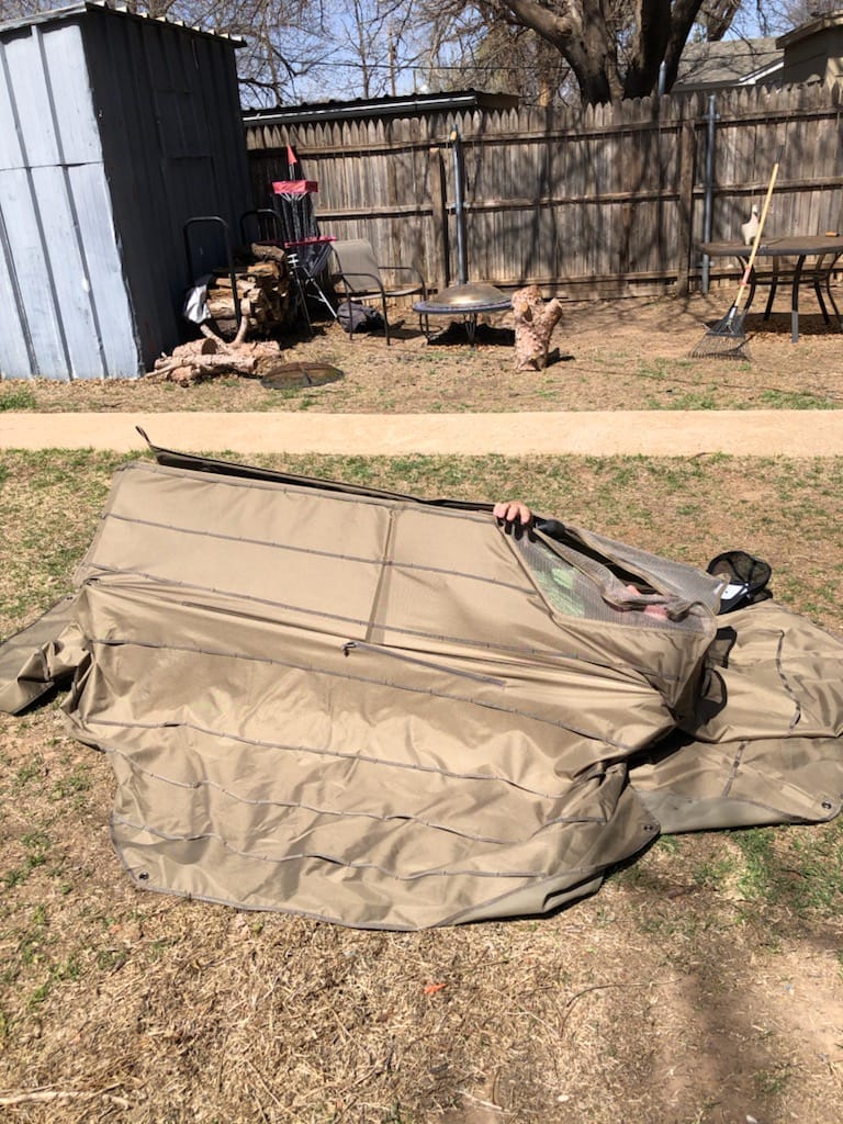 ALPS OutdoorZ Zero-Gravity Layout Blind - Advanced Hunting Blind, with Flared Fabric, Heavy-Duty Stakes, Padded Seat & Headrest, Gear Pockets, and Backpack Straps customer photo 2