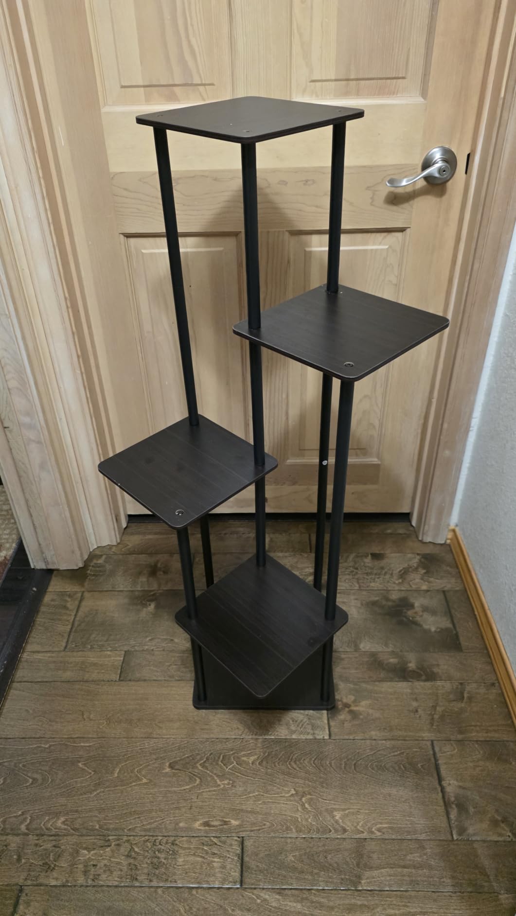 Bamworld Plant Stand 4 Tier Corner Metal Shelf Brown | Tiered shelf displays multiple plants in living rooms, bedrooms, balconies, patios, or gardens customer photo 2