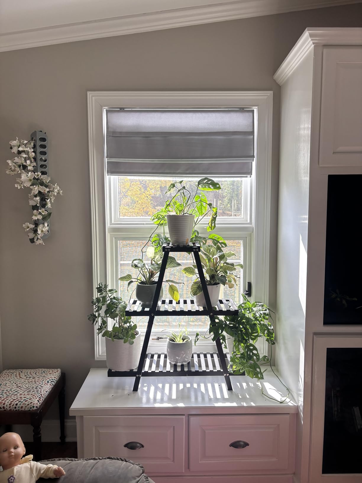 BMOSU Plant Stand Bamboo for Indoor Outdoor Tiered Plant Shelf 8 Potted Flower Holder Ladder Rack Garden Balcony Living Room Patio (3 Tier Natural) customer photo 1