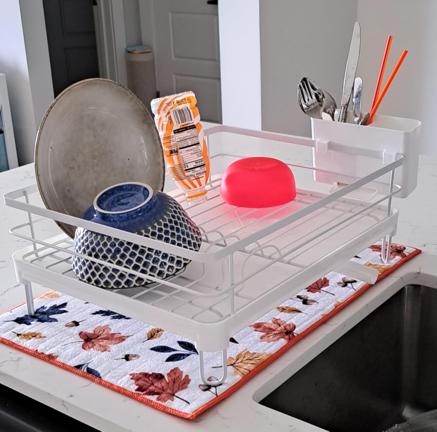 Kitsure Dish Drying Rack for Kitchen Counter, 12''W x 15.5''L, Black customer photo 1