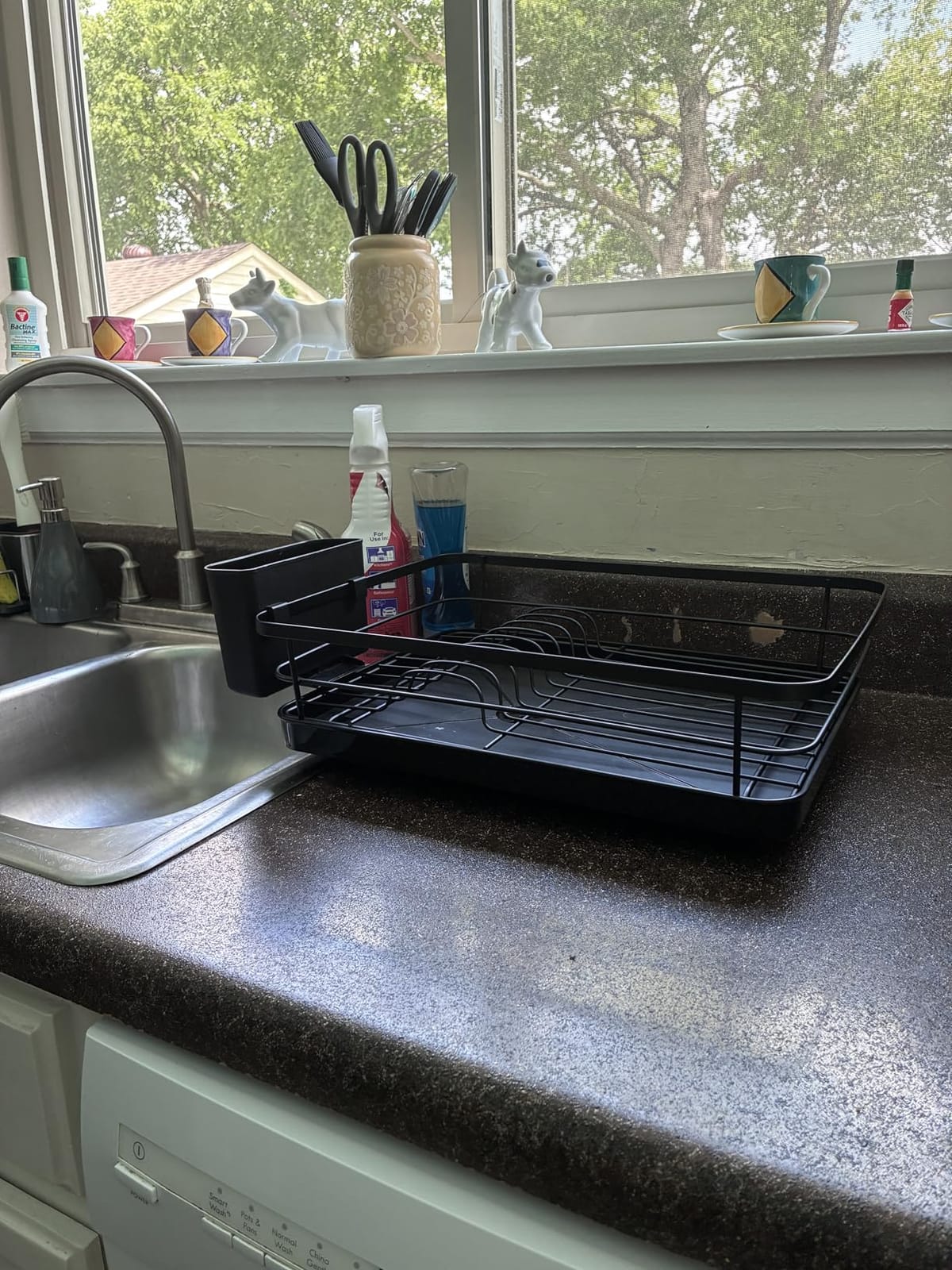 Kitsure Dish Drying Rack for Kitchen Counter, 12''W x 15.5''L, Black customer photo 2