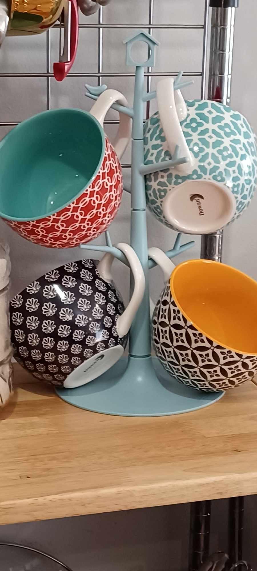 DOWAN 24 OZ Boho Mosaic Soup Mugs with Handle, Large Coffee Mugs Set of 4 customer photo 1