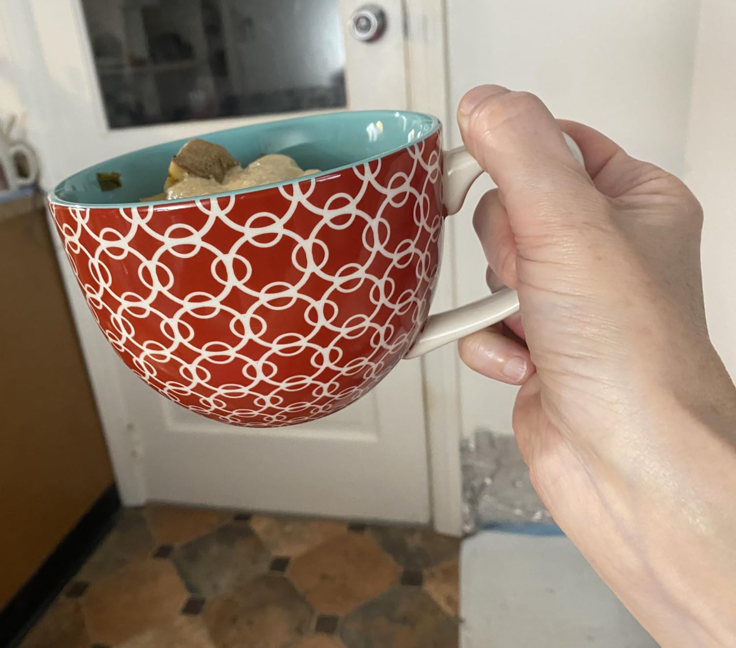 DOWAN 24 OZ Boho Mosaic Soup Mugs with Handle, Large Coffee Mugs Set of 4 customer photo 2