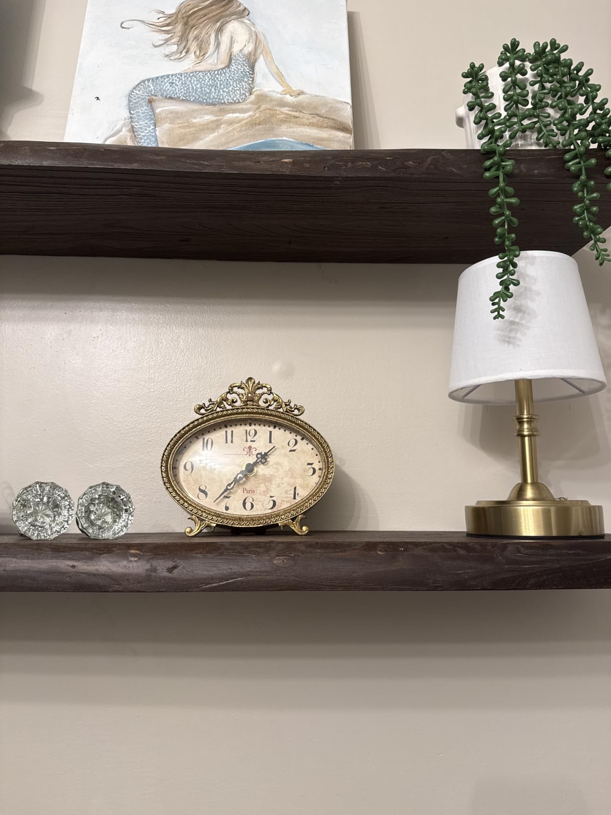Creative Co-Op Distressed Pewter Mantel Clock, Gold Finish customer photo 1