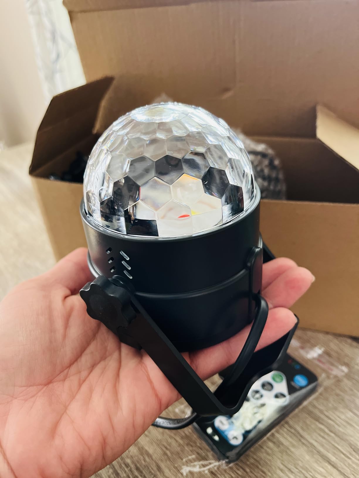 NEQUARE Disco Ball DJ Party Lights Sound Activated with Remote Control Strobe Lamp 7 Modes Stage Light for Home Room Dance Parties Karaoke Halloween Christmas Birthday Decorations[3-Pack] customer photo 1