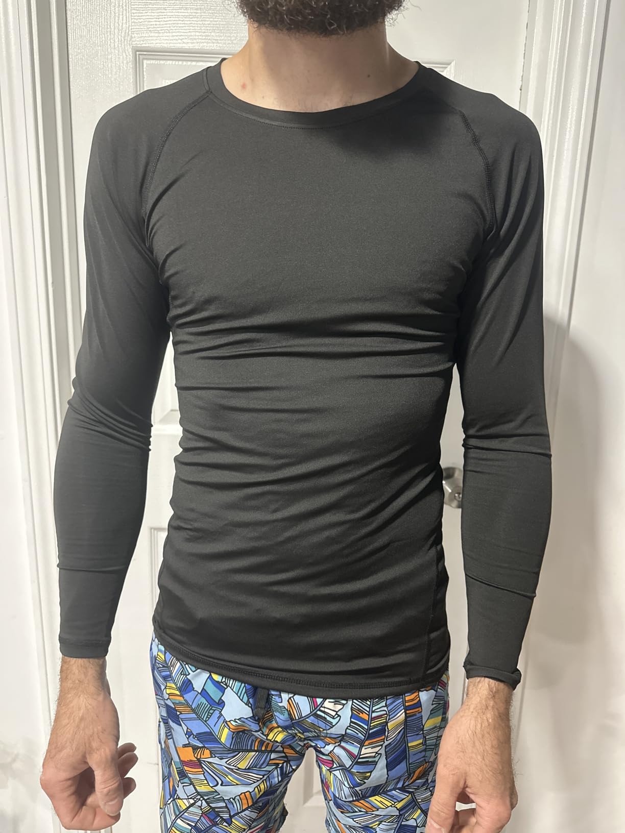 TELALEO Men's Compression Shirt Long Sleeve T Shirt Undershirt Baselayer customer photo 2