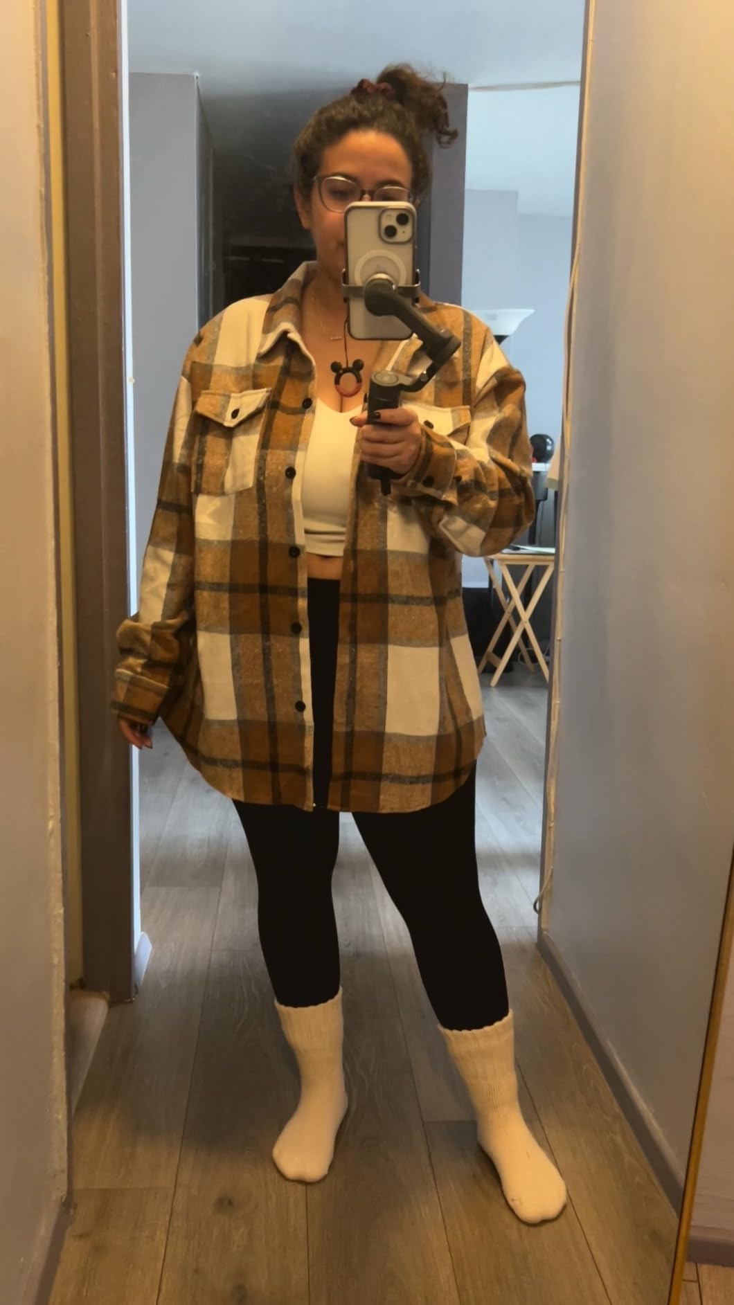 Trendy Queen Womens Flannel Plaid Button Down Shacket | Fall Winter Casual Jacket Long Sleeve Shirt Cute Cowgirl Country Western Outfit customer photo 2