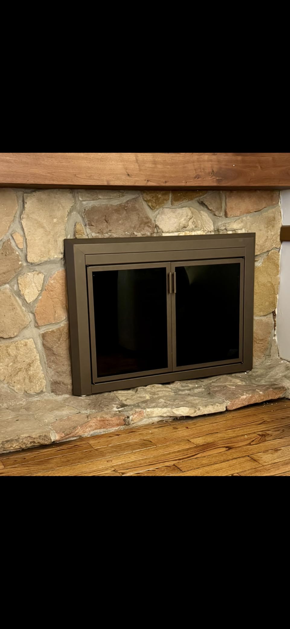 UniFlame Logan, Cabinet-Style Fireplace Doors, Color: Black, Size: Large customer photo 1
