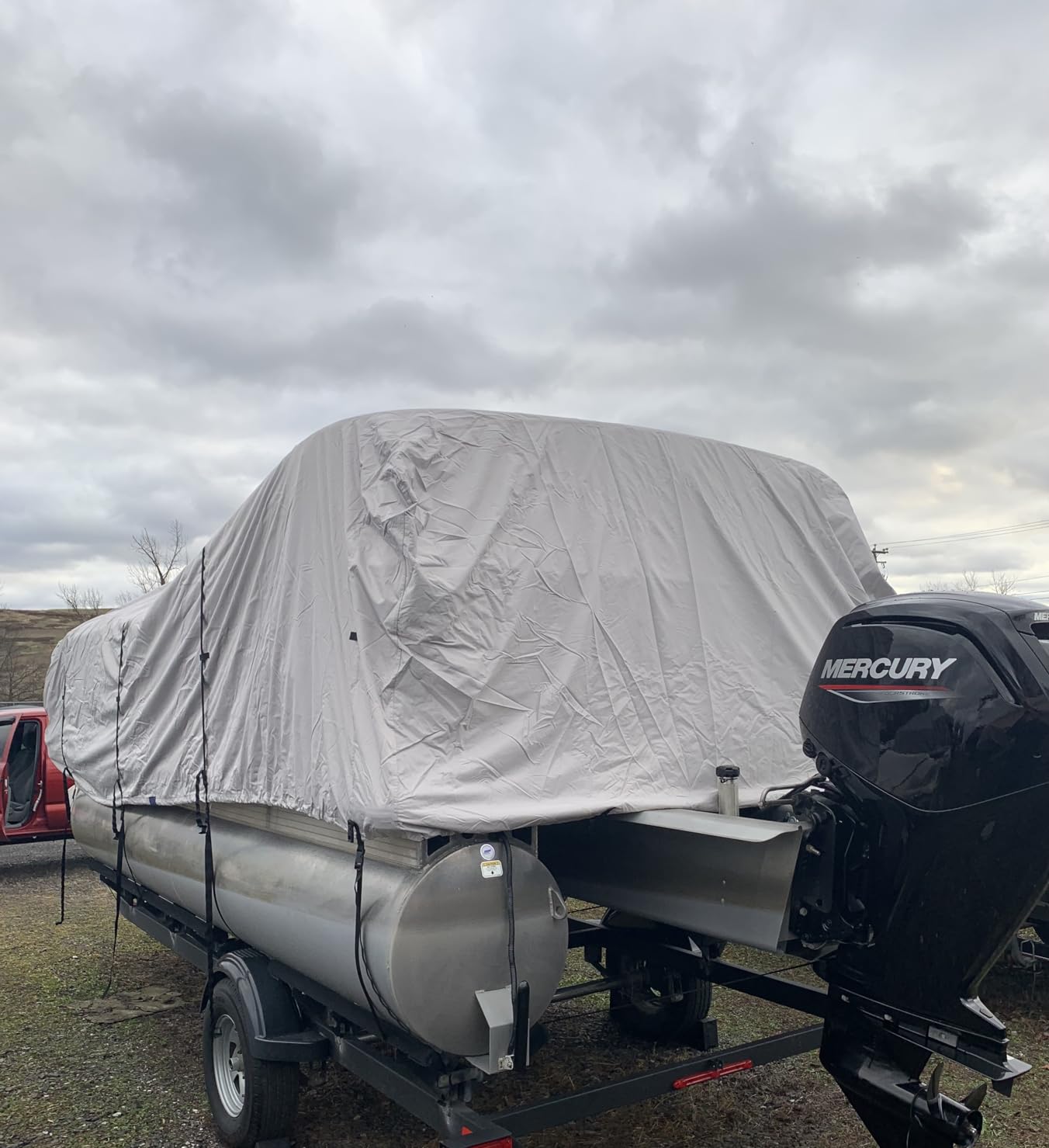 Seal Skin Covers Heavy-Duty Pontoon Boat Cover, Waterproof & UV Resistant, Fits 24'-28'L x 102