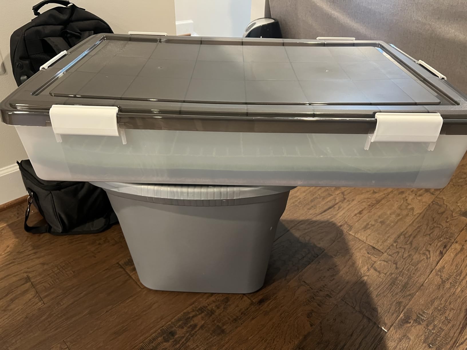 IRIS USA 3-Pack, 33 Qt. Under Bed Storage Bin with Lids, Clear | Maximize dorm storage with underbed storage for clothing, shoes, bedding, and everyday essentials in compact living spaces. customer photo 2