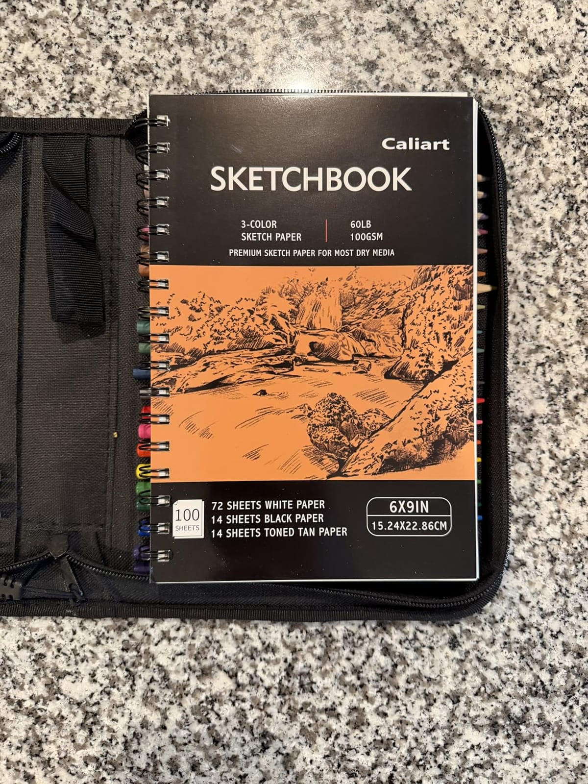 Caliart 176PCS Art Supplies Sketching Kit, 100 Sheets 3-Color Sketch Book customer photo 2