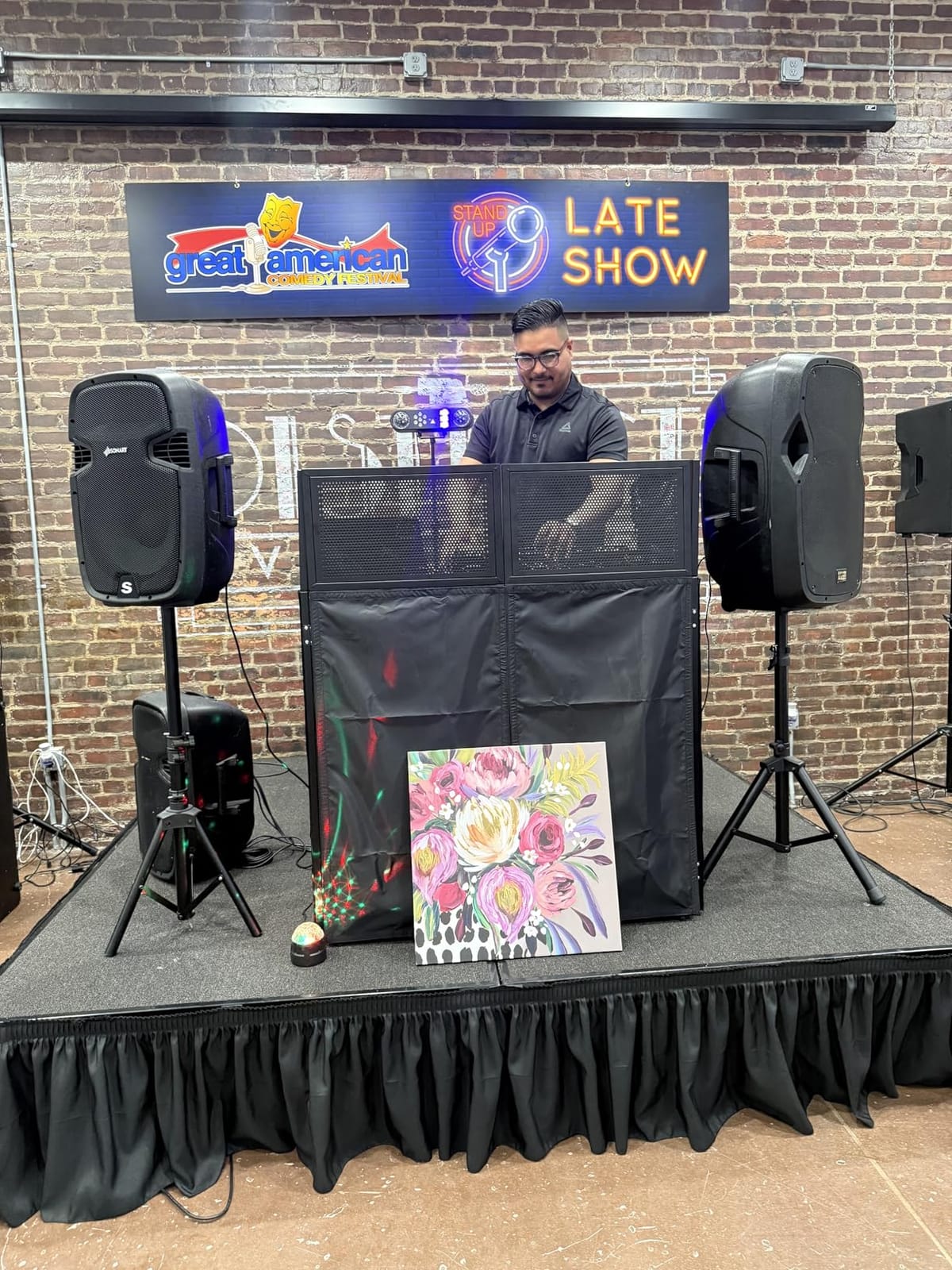 Telbum DJ Lights with Stand, 5 in 1 Party Bar Light Set with Rotating Ball, Strobe, UV, Colorful LED Par Light and Pattern, Sound Activated DJ Lighting System for Disco Stage Gig Band Wedding customer photo 2