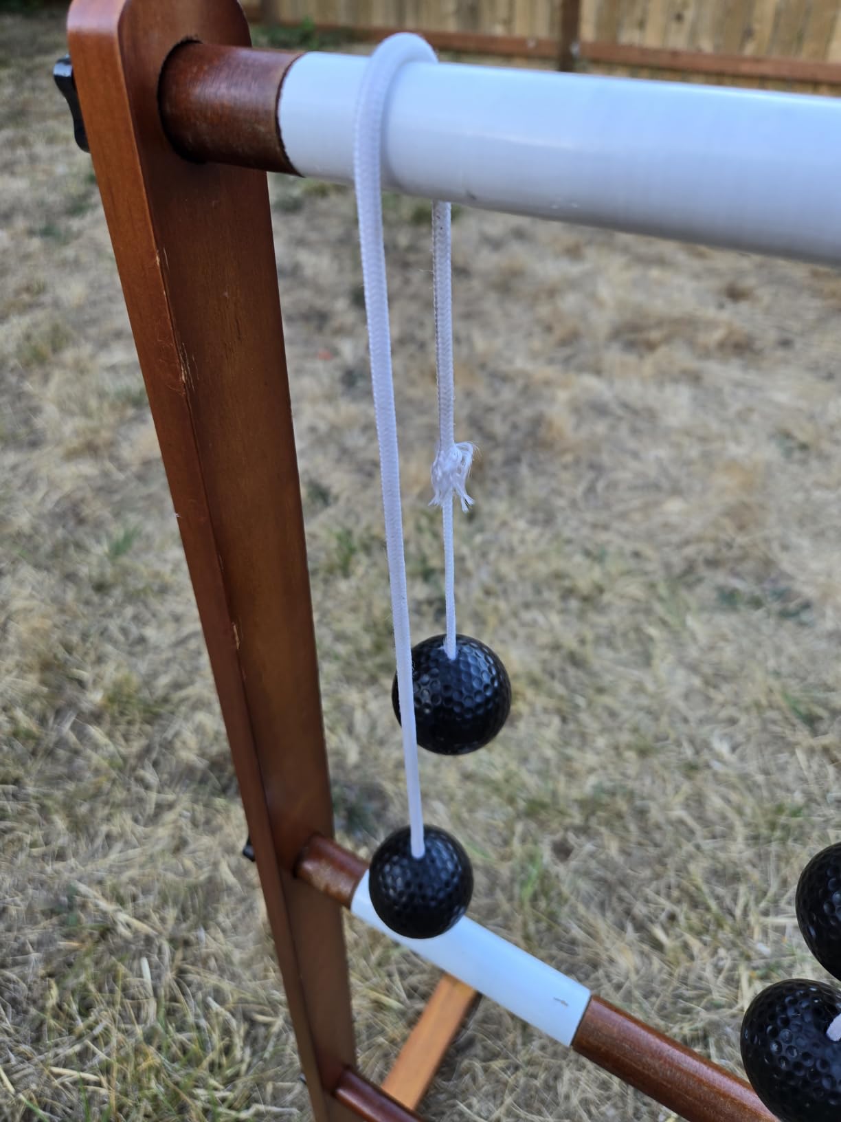 Swooc Games - Premium Wooden Ladder Ball Game Set (Weather Resistant) - with 10+ Games & Carrying Case - Easy, No Tool Set Up - Premium Ladder Toss Outdoor Game - Backyard Ball Toss Games customer photo 2