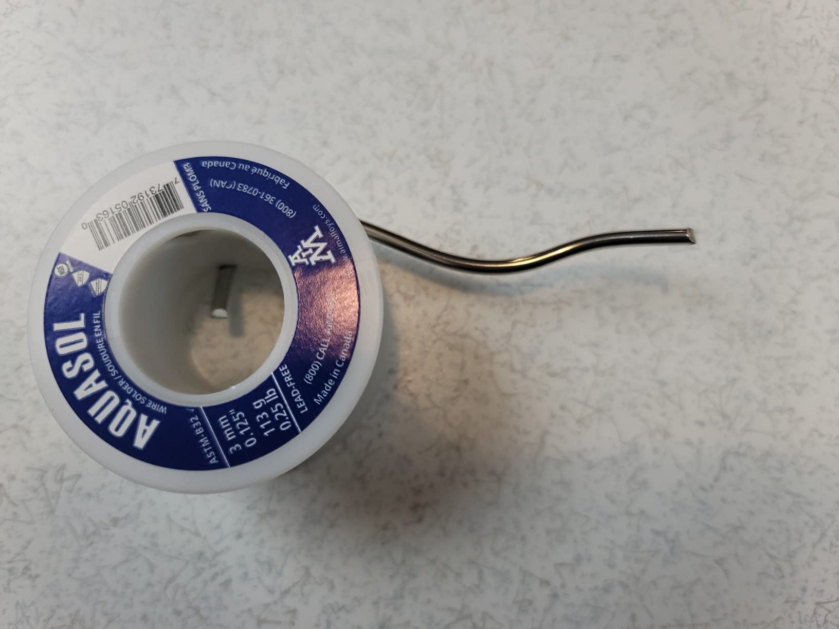 AIM Lead-Free Plumbing Solder, Silver Bearing, 0.125inch dia, 1/4 Lb Spool customer photo 1