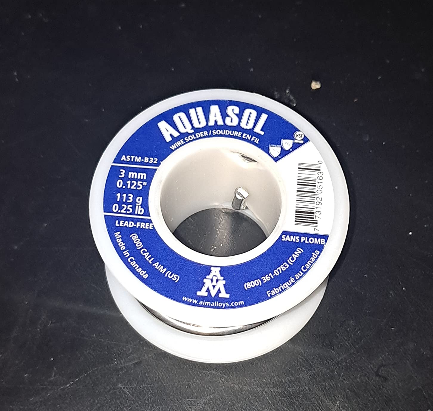 AIM Lead-Free Plumbing Solder, Silver Bearing, 0.125inch dia, 1/4 Lb Spool customer photo 2