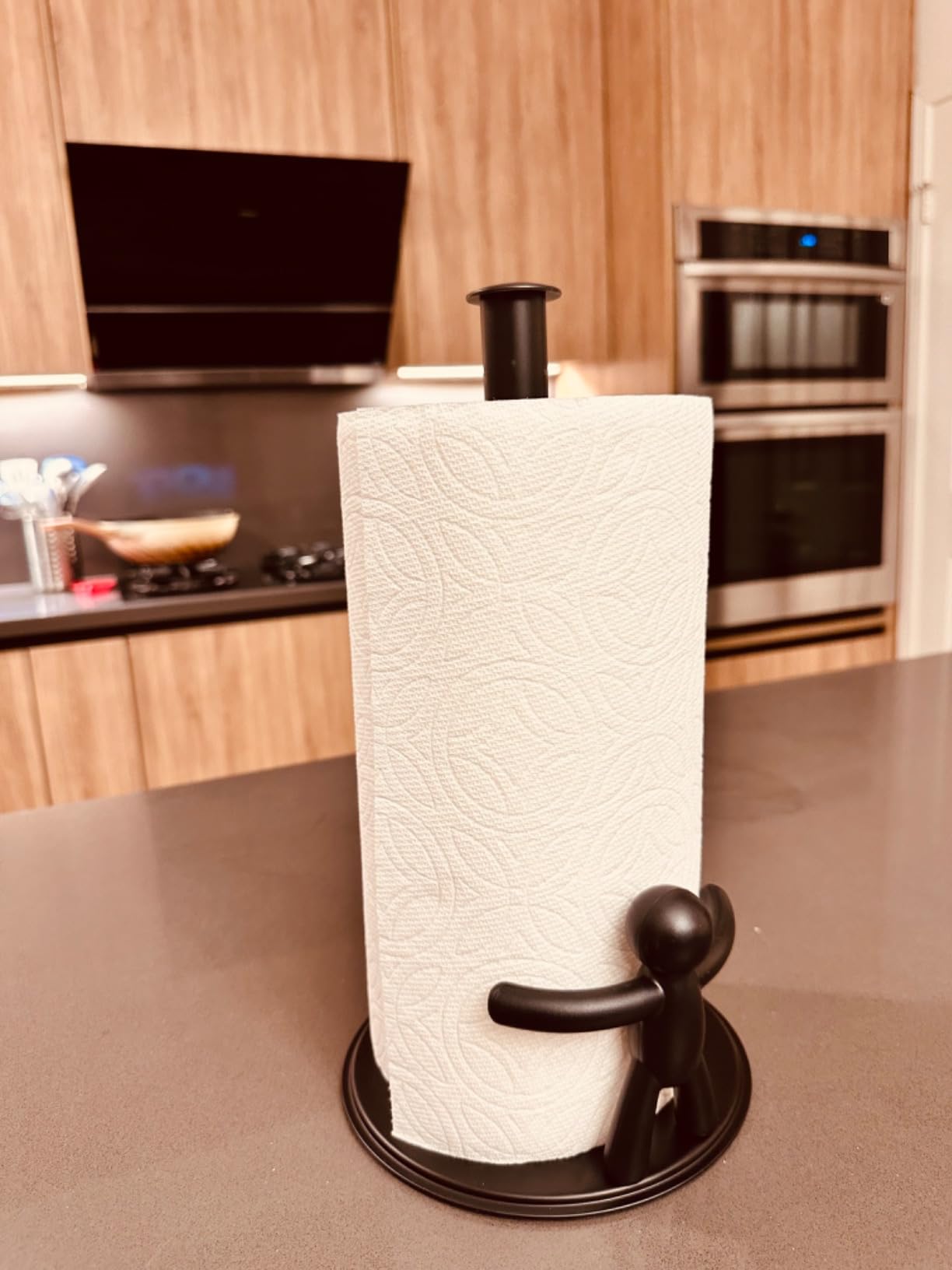 Umbra Buddy Countertop Paper Towel Holder, Black | Fits standard paper towel rolls, kitchen counter, bathroom, office use customer photo 1