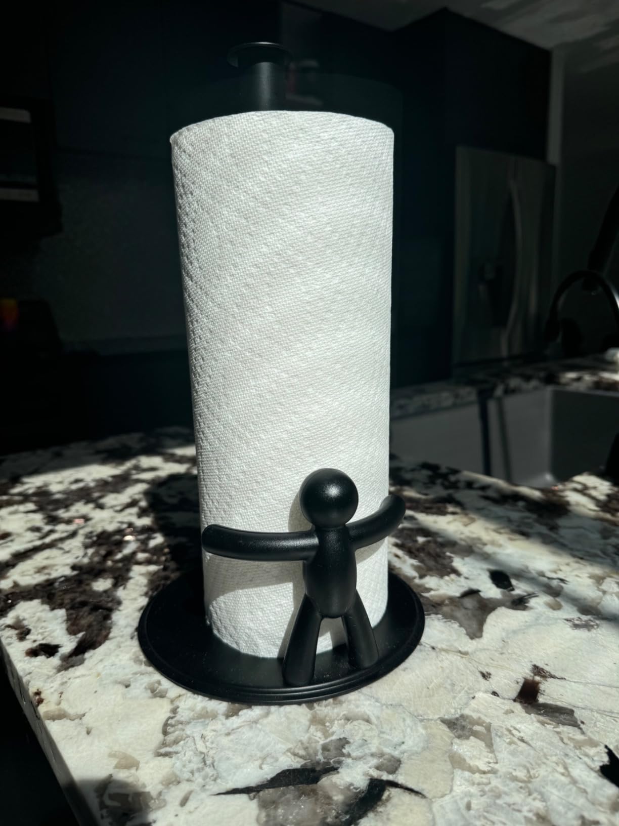 Umbra Buddy Countertop Paper Towel Holder, Black | Fits standard paper towel rolls, kitchen counter, bathroom, office use customer photo 2
