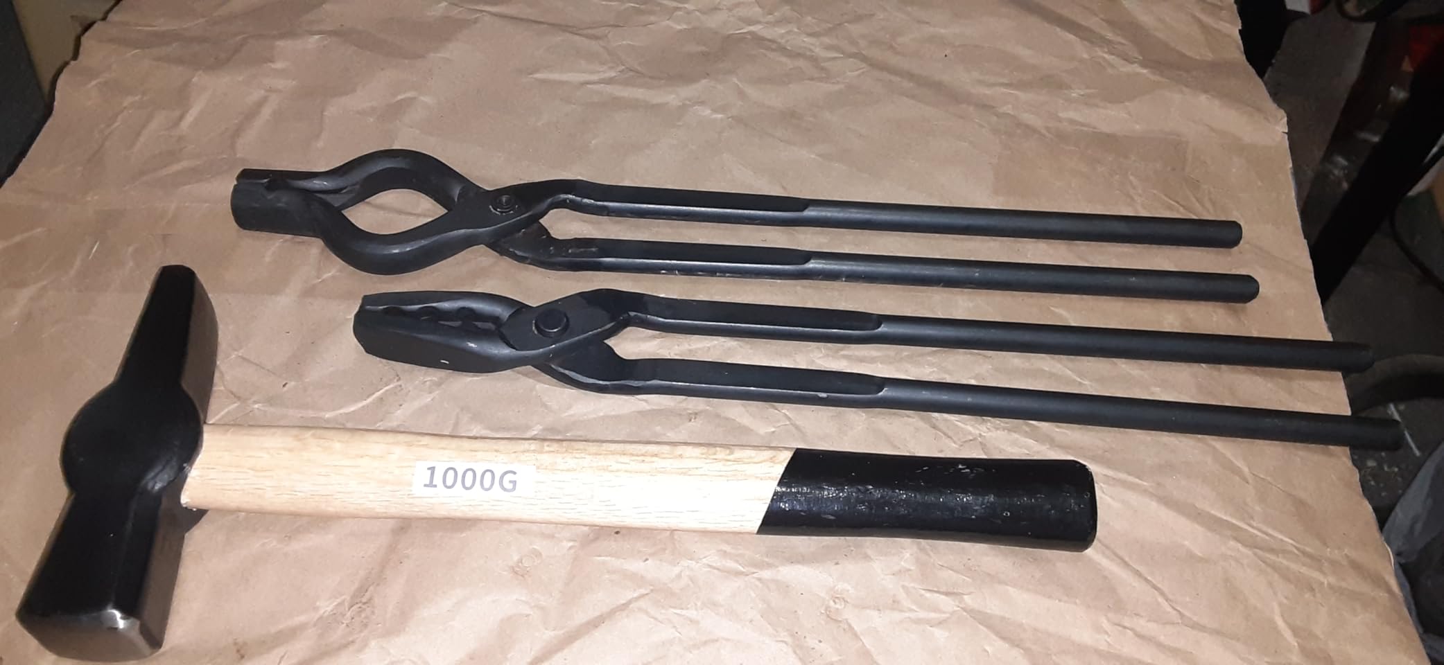 Blacksmith Hammer & Forge Tools Kit - Starter Beginner Making Knife Kit With Anvil, Wolf Jaw Tongs & V-bit Tongs customer photo 2