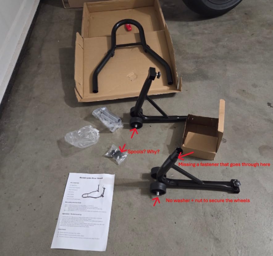 Heavy Duty Motorcycle Rear Wheel Lift Universal Sport Bike Swingarm Spool Paddock Stand Combo customer photo 2