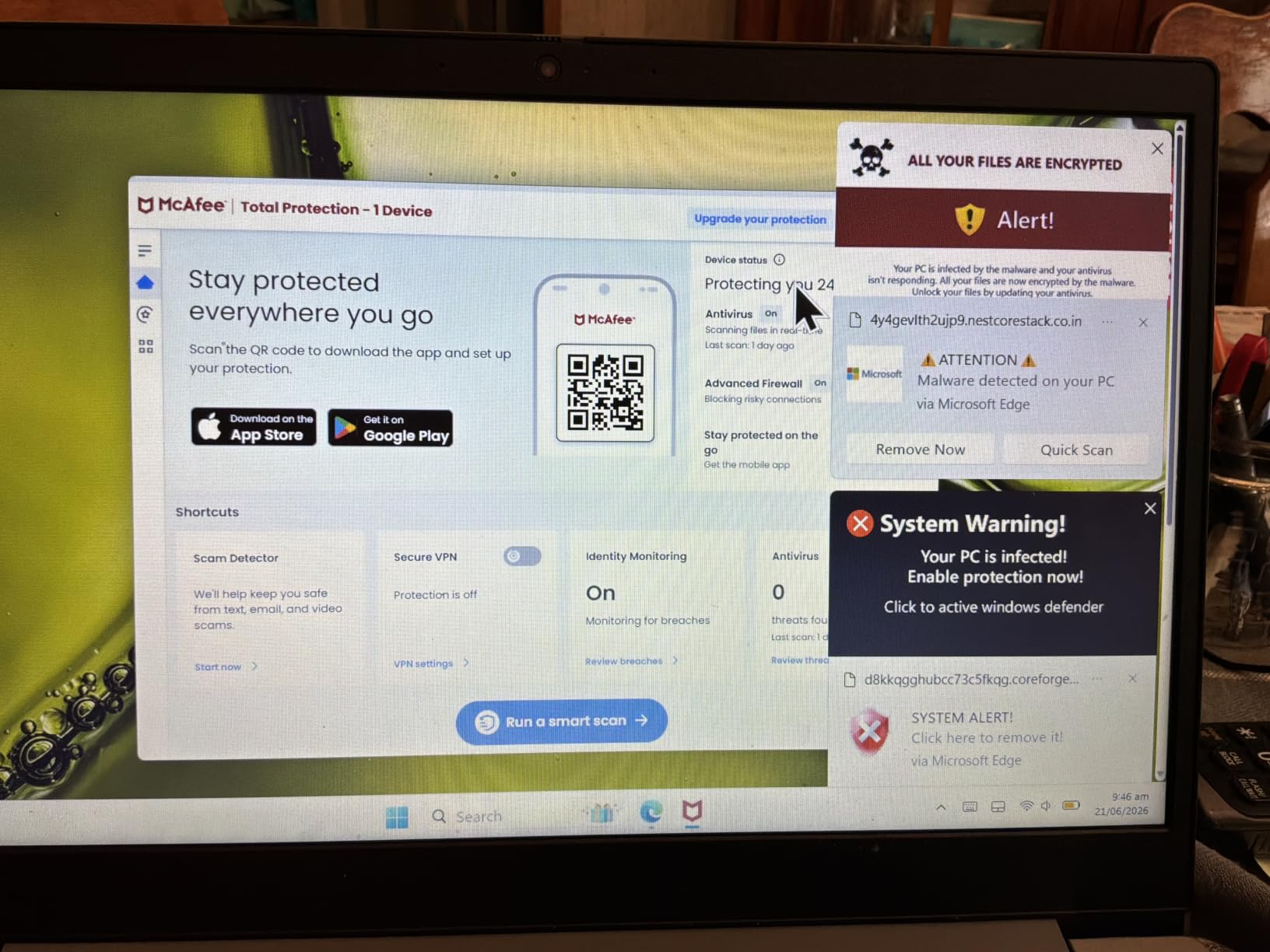 McAfee Total Protection 2026 Antivirus Software for 1 Device | Auto-Renews | 1-year subscription includes VPN, text, email and video scam protection, identity monitoring and password manager customer photo 1