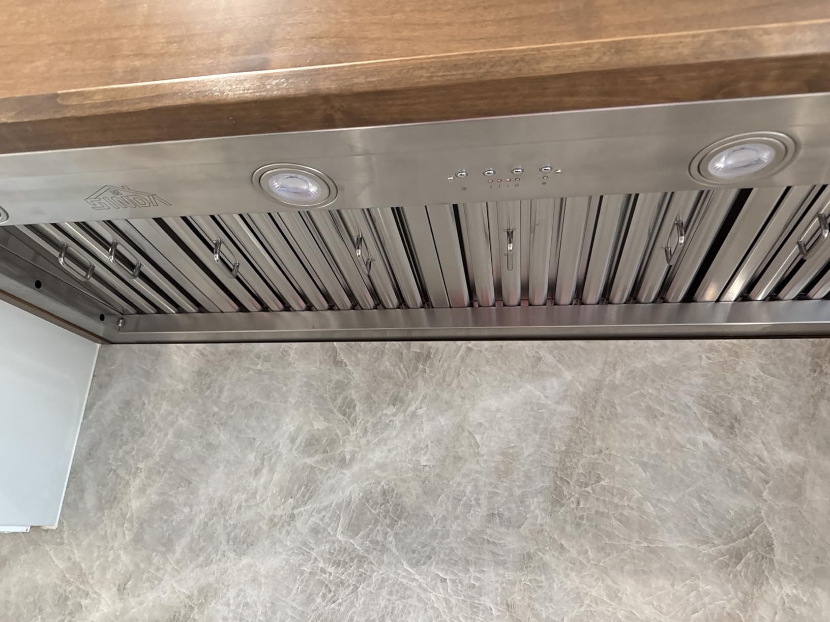 54 Inch Built-In/Insert Range Hood, 4-Speed 1260 CFM, Stainless Steel Under Cabinet Range Hood Kitchen Vent Hood with Liner and Internal Motor, 8