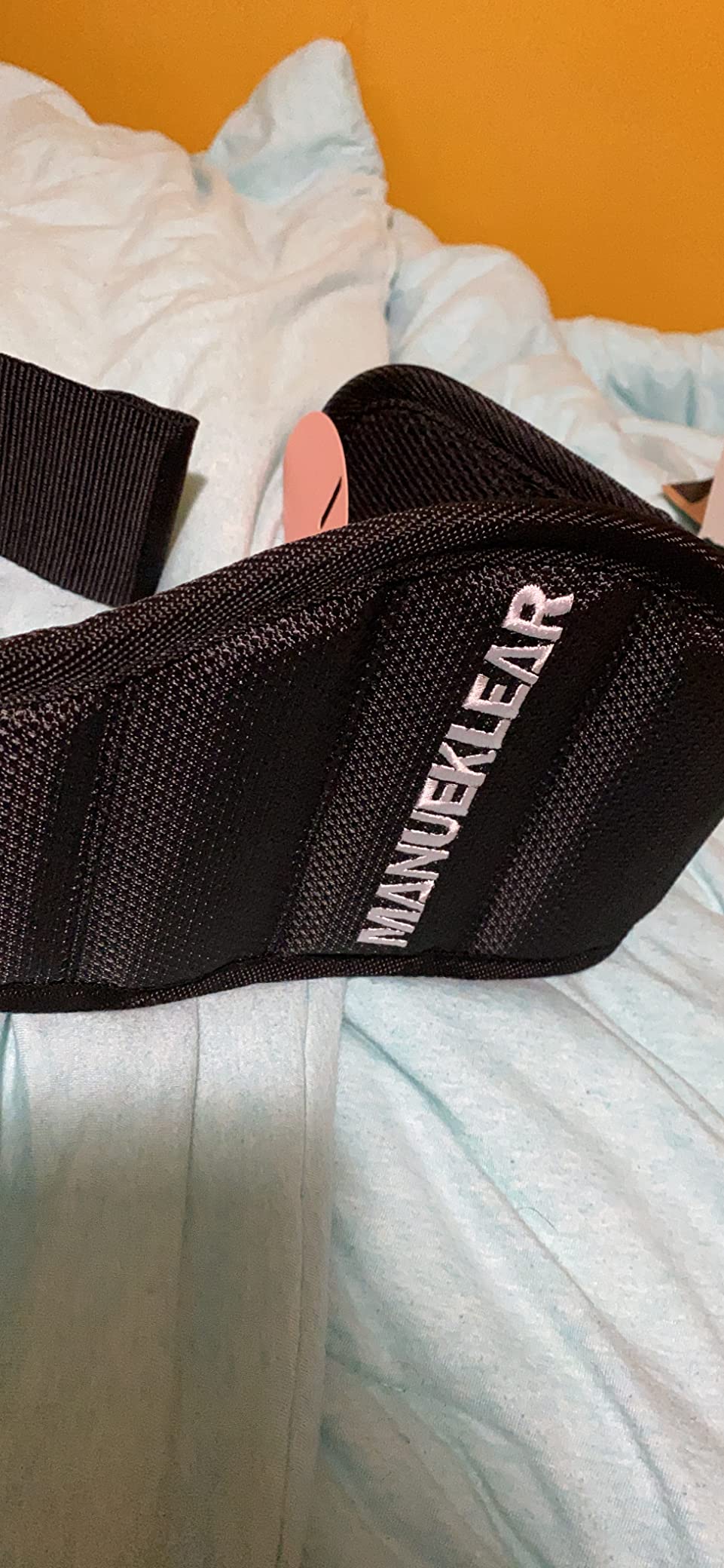MANUEKLEAR Embroidered Weight Lifting Belt for Gym Workouts | Weightlifting Belt for Men Women-Bodybuilding Fitness Back Support for Cross Training, Squats, Lunges customer photo 2