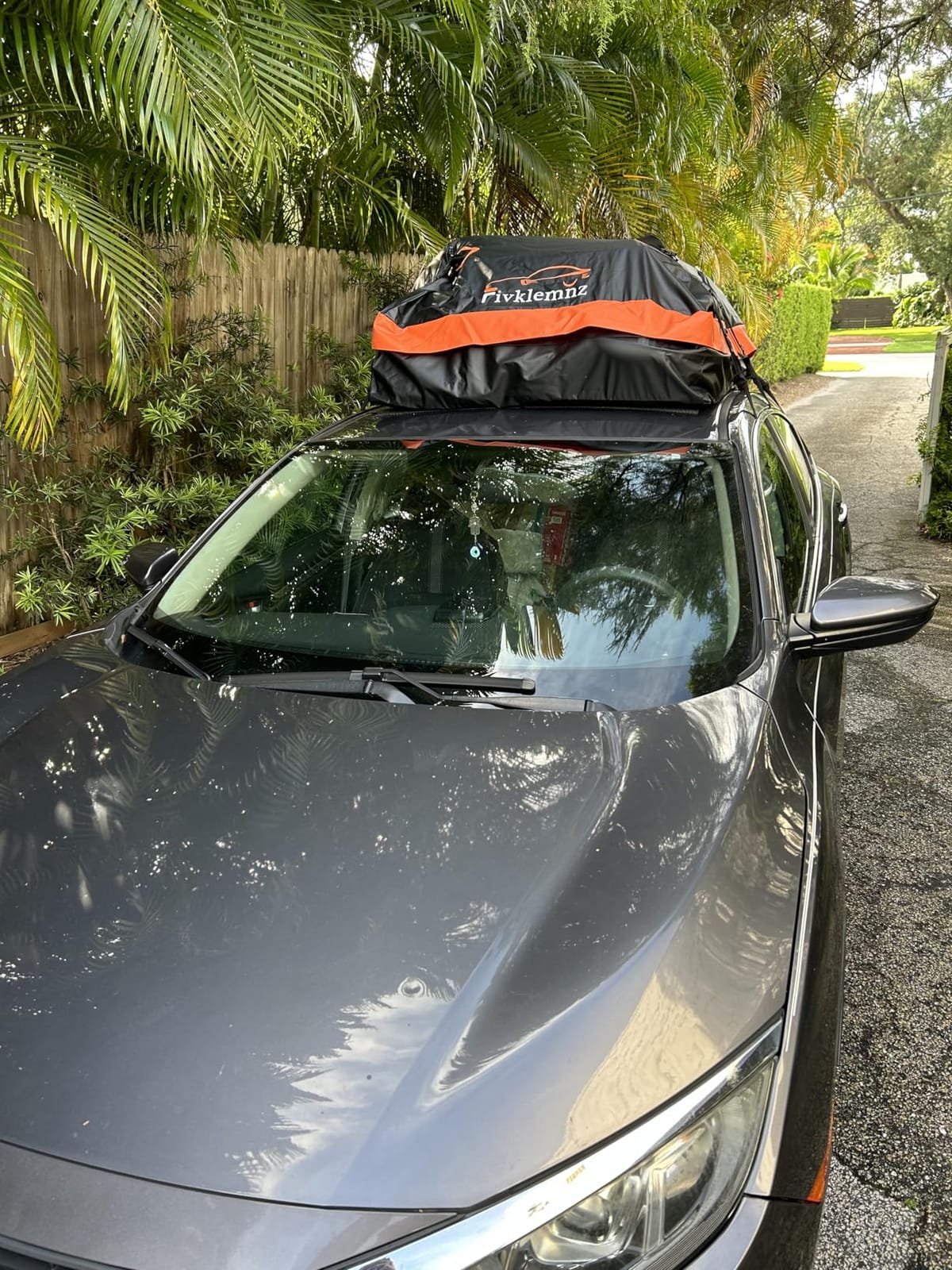 FIVKLEMNZ 21 Cubic Car Rooftop Cargo Carrier Roof Bag Waterproof for All Top of Vehicle with/Without Rack Includes Topper Anti-Slip Mat + Reinforced Straps + 6 Door Hooks + Luggage Lock customer photo 1