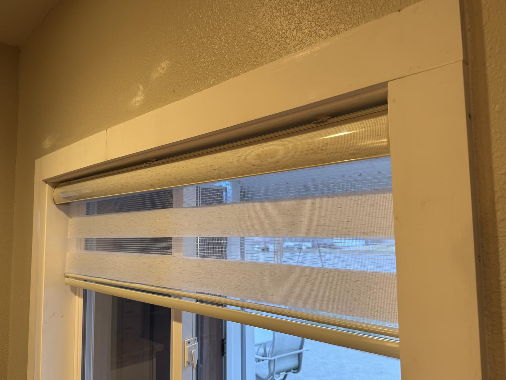 Cordless Zebra Blinds for Windows, Modern Dual Layer Zebra Blinds with Light Filtering & Privacy Control,Easy Install Zebra Blinds for Indoor Windows,(Custom Size,White) customer photo 2