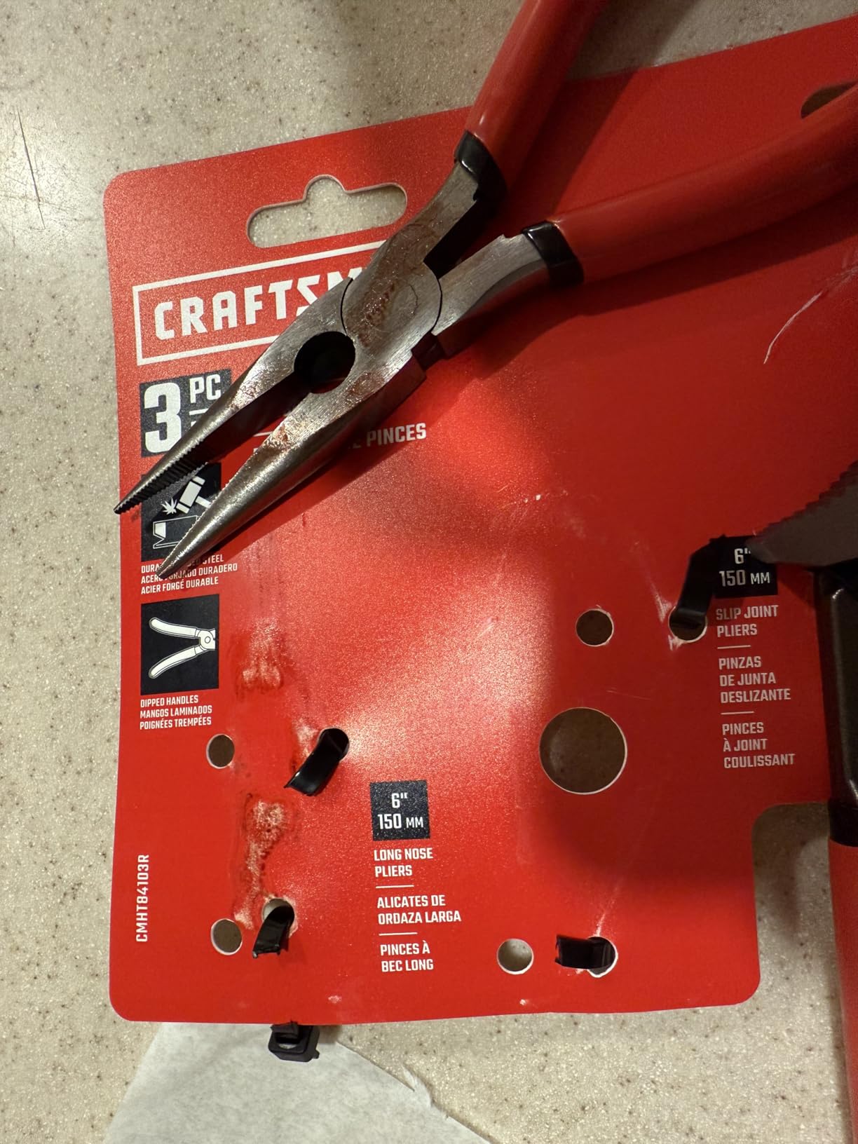 CRAFTSMAN Pliers Set, 3 Piece Set, Long Nose, Slip Joint, 8 Inch Groove (CMHT84103R) customer photo 1