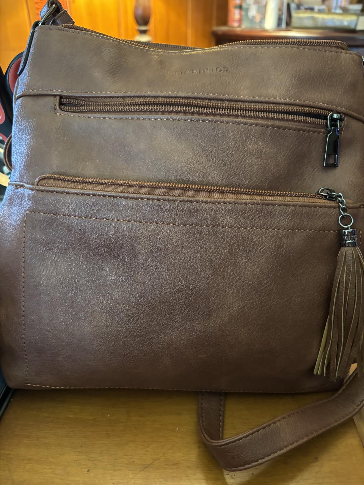 MASINTOR Crossbody Purses for Women, Multi Pocket Crossbody Bag | Trendy Tassel Shoulder Bag, Soft Vegan Leather, Adjustable Strap for Effortless Travel, Work & Everyday Style customer photo 2