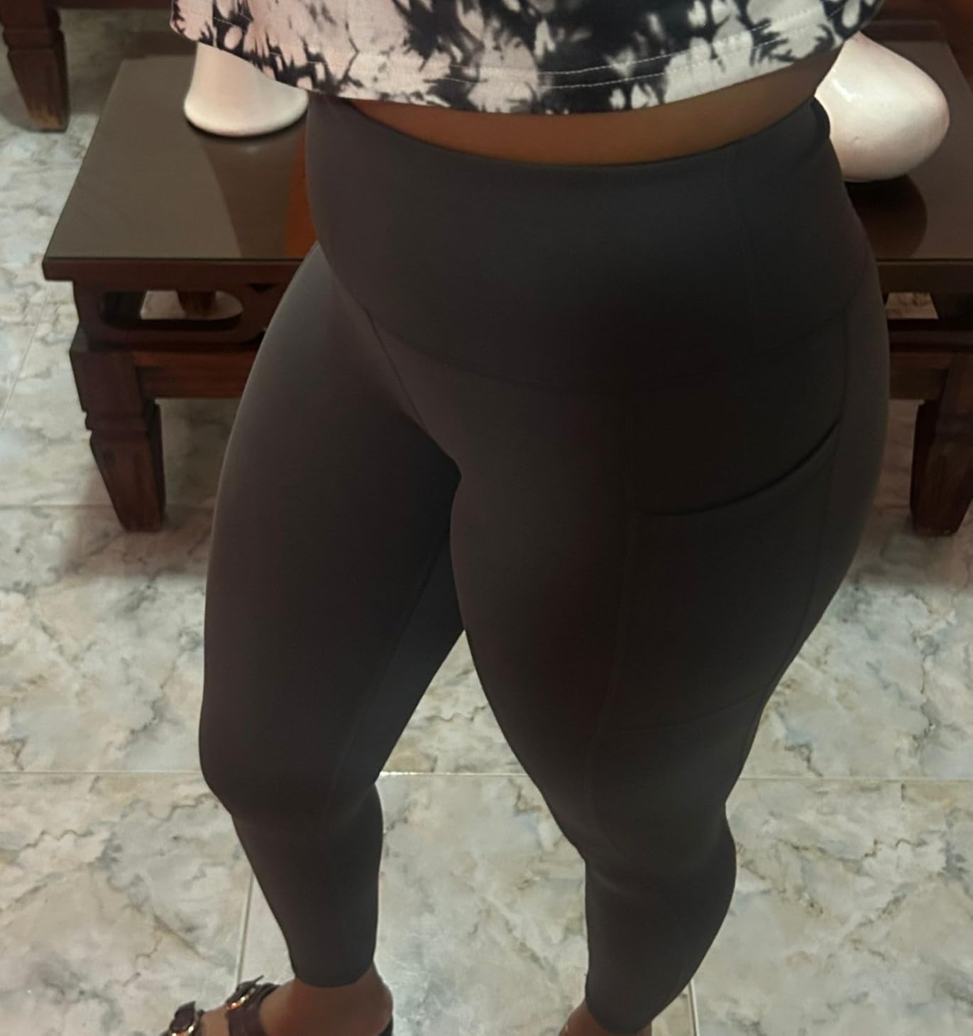 CHRLEISURE Leggings with Pockets for Women, High Waisted Tummy Control Workout Yoga Pants customer photo 2