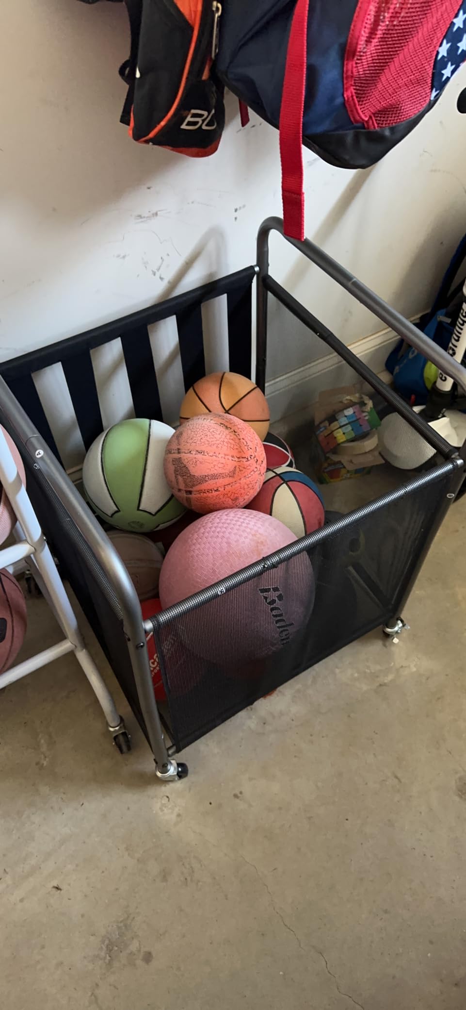 STORAGE MANIAC Ball Storage Bin Rolling Sports Ball Cart, Metal Garage Organizer customer photo 1