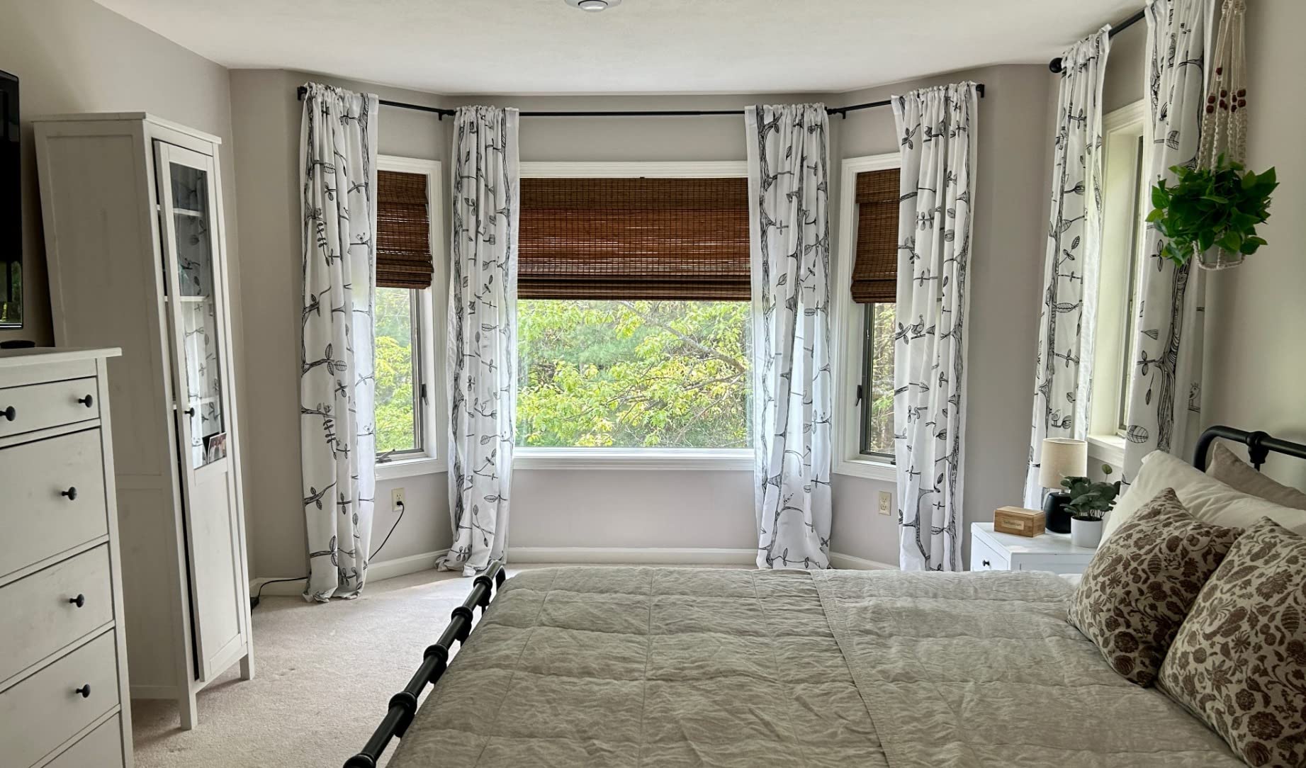 MOOD Custom Bamboo Shades | Modern | Top Down Bottom Up Cordless | Natural Woven Wood Roman Shades for Windows | Modern Camel (Sheer) | Custom Size customer photo 1