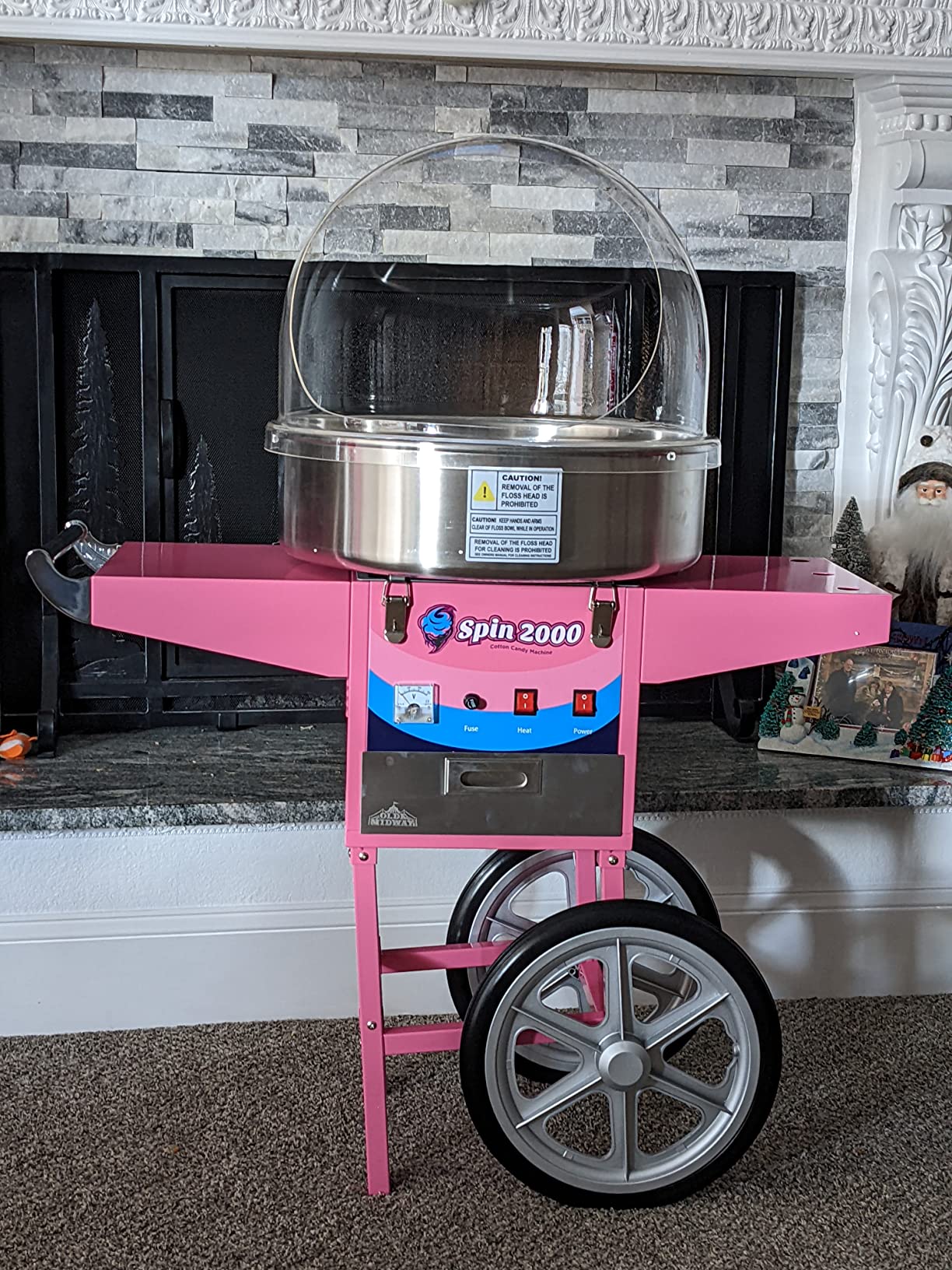Cotton Candy Machine Cart with Bubble Shield, SPIN-2000 Electric Candy Floss Maker, Commercial-Grade customer photo 1