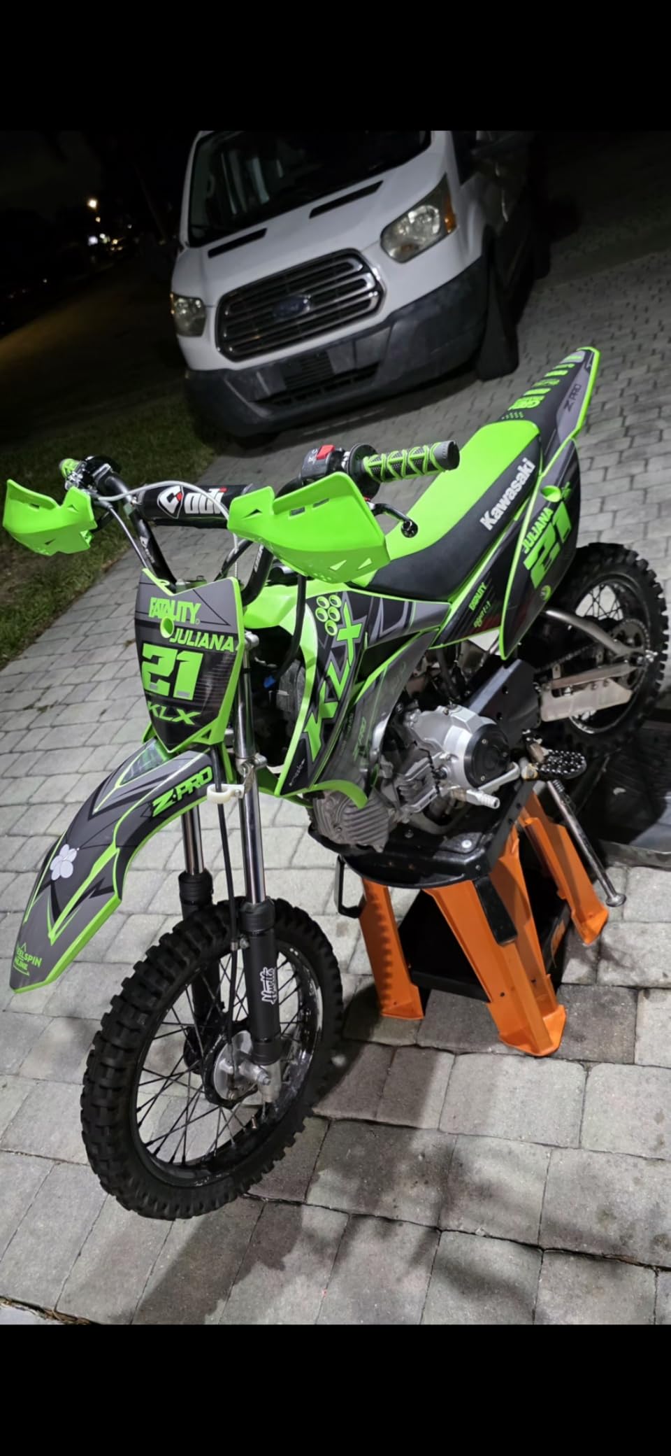 Graphics Kit for Kawasaki KLX110, KLX110R/RL (2010-2024) AXIS Series Green 09 Mil - Dirt bike Custom Racing Graphics Decals Stickers Kit, no-plastics customer photo 2