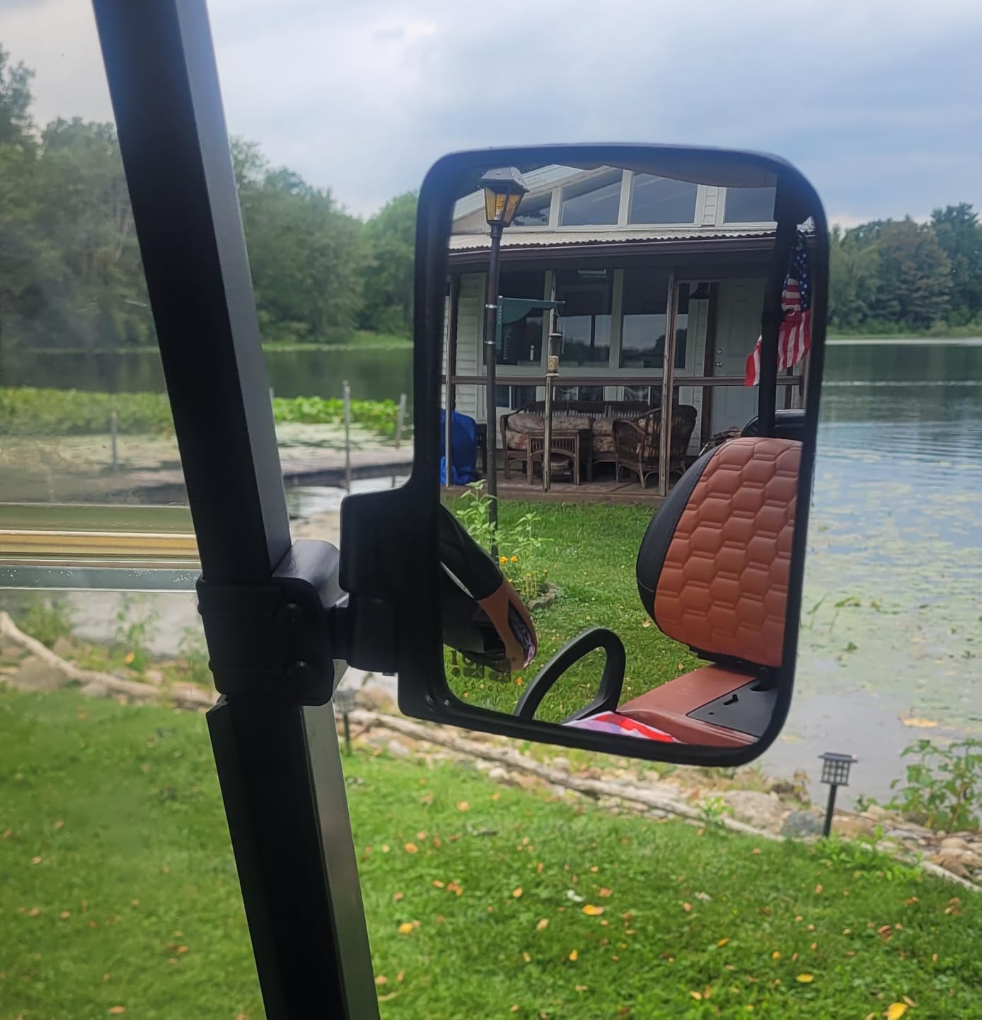 10L0L Golf Cart Mirror for Yamaha Club Car EZGO No Drilling Side Mirrors | 180° Rotation Foldable Rear View Mirrors, HD Shatterproof Glass, Easy Install for DS/Precedent/TXT/RXV and Other Carts customer photo 2