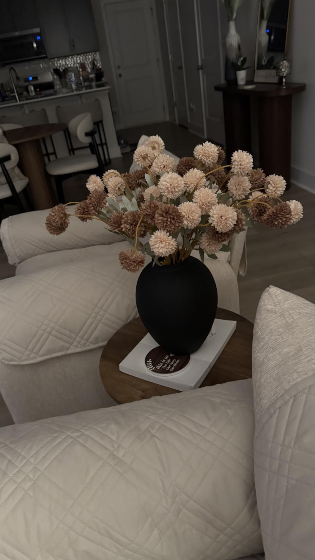 100pcs Artificial Flowers Arrangement With Vase, Dining Table Centerpiece | Dried Pampas Grass Floral Centerpieces Decorations, Fake Flowers in Vase, Coffee Table Decor, Centro de Mesa customer photo 1