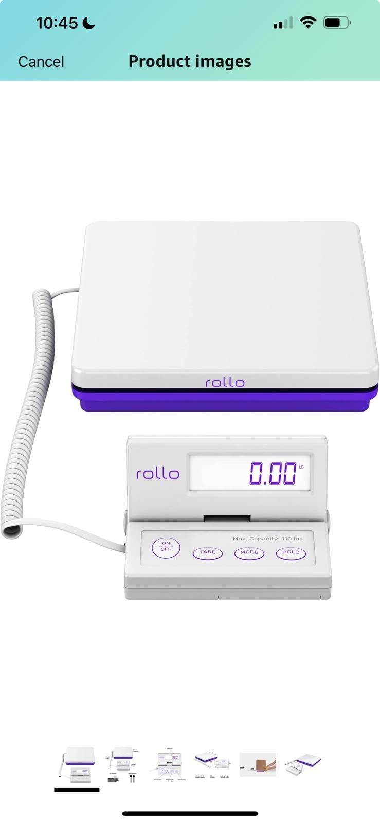 Rollo Shipping Scale for Packages - Digital Shipping Postal Scale (110 Lb Max) - Hold and Tare Functions - Includes AC Adapter and 2X AAA Batteries customer photo 2