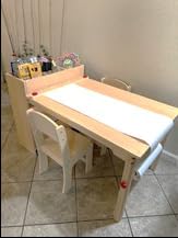 GDLF Kids Art Table and Chairs Set, Craft Desk with Large Storage and Portable Art Supply Organizer for Children Ages 8-12, 47