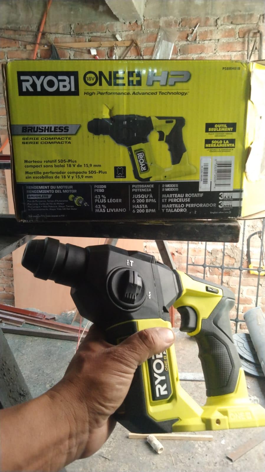 ONEAND HP 18V BRUSHLESS Cordless Compact 5/8 in. SDS Rotary Hammer Tool ONLY | Battery and Charger Sold Separately customer photo 1