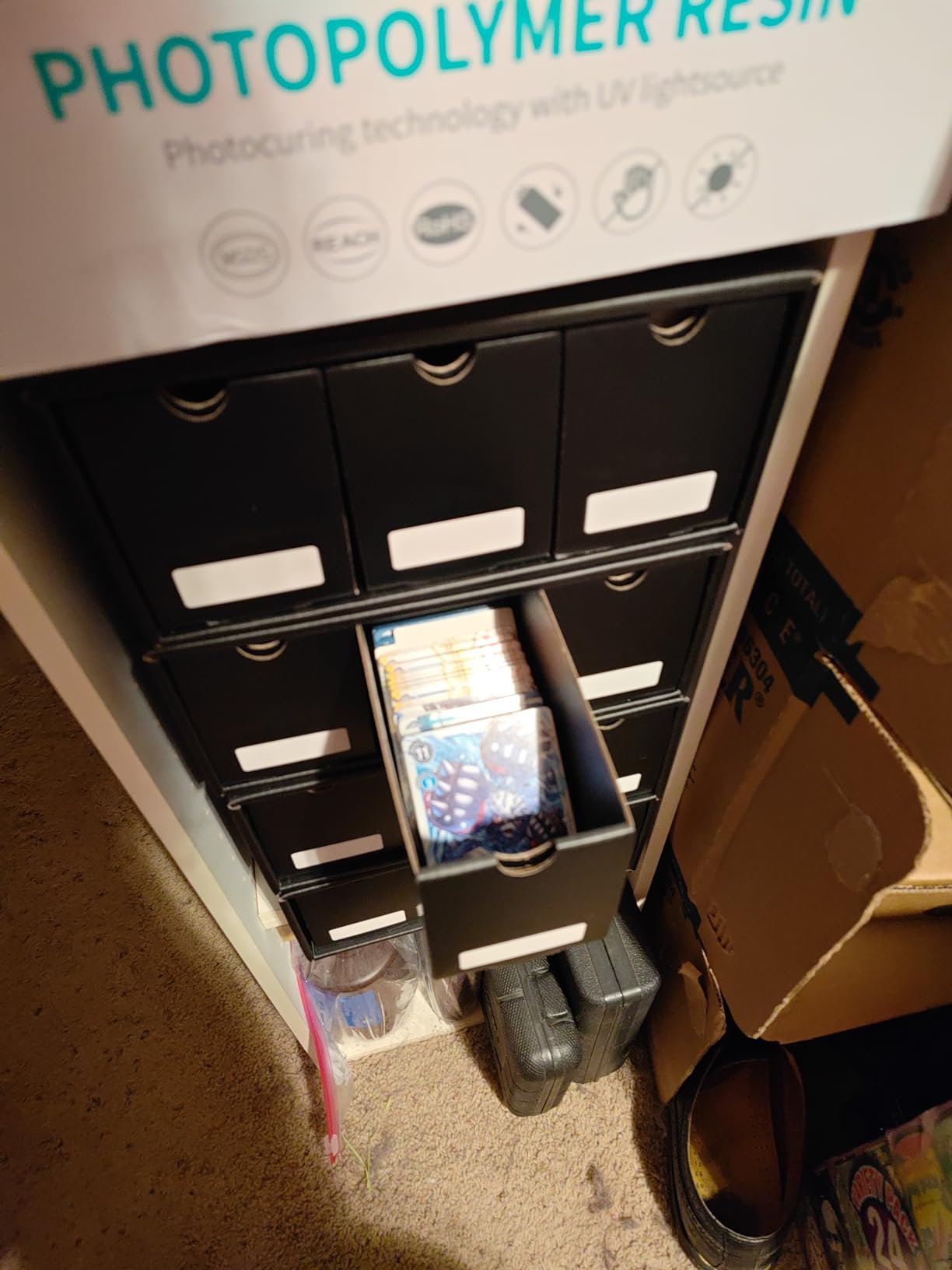 Trading Card Storage Box, Collector Cardboard Card Box with 50 Dividers for MTG TCG Magic Baseball Sports Cards Collection, 12 Drawers customer photo 2