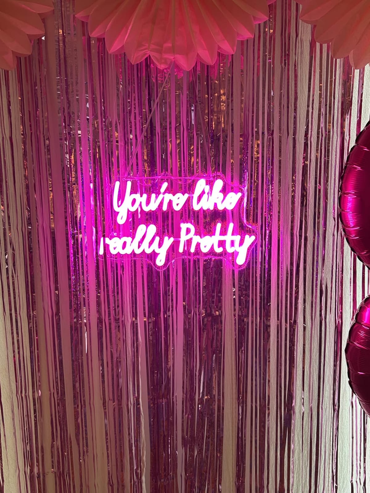 You are like really pretty Led Neon Sign, neon lights with USB for room decor, Pink neon sign for teen girl room decor, light up sign for wall decor customer photo 2