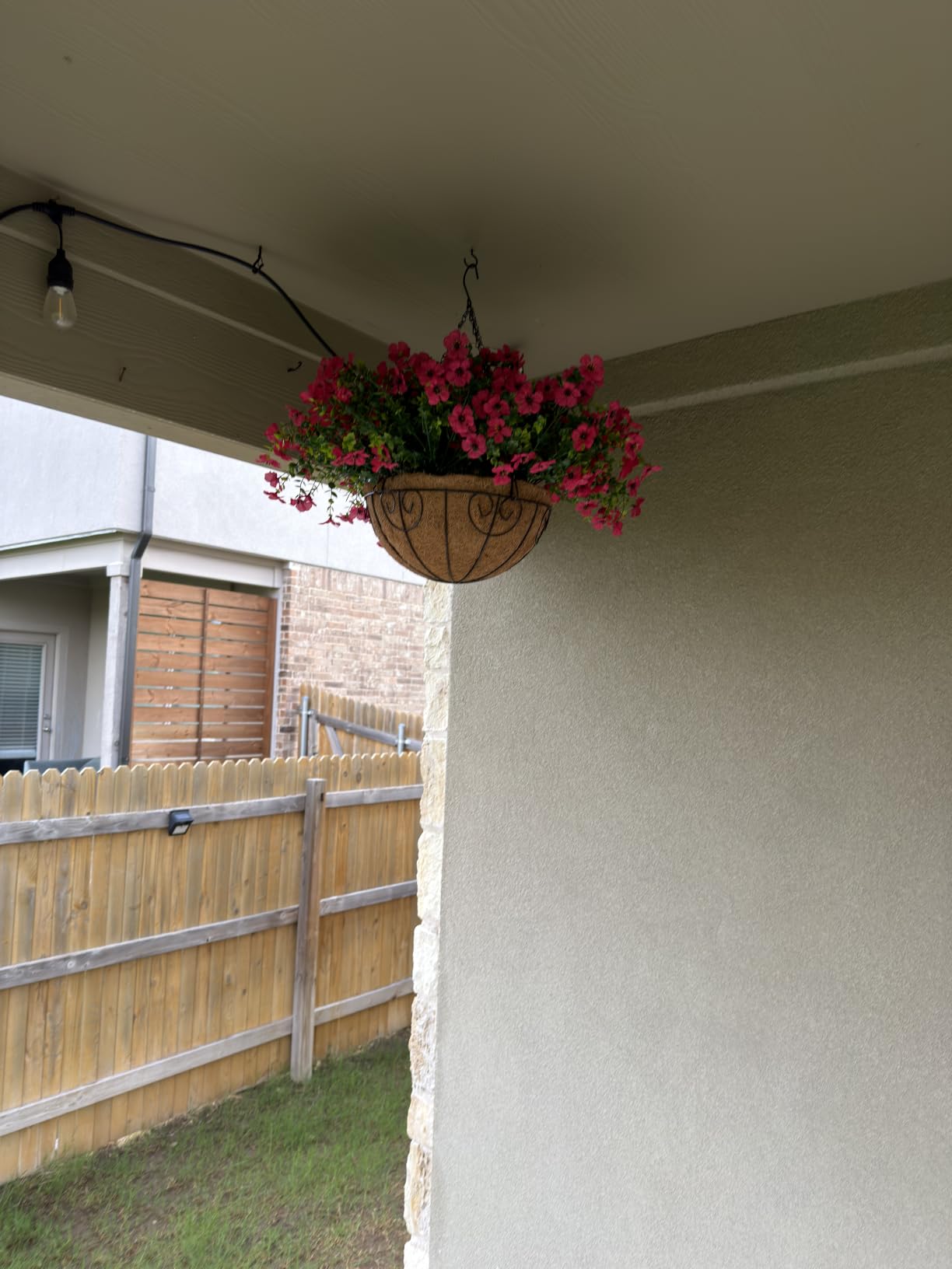 4 Pack Hanging Artificial Plants, Faux Hanging Bostonia, Cedar, Coleus & English Ivy in Pots customer photo 1