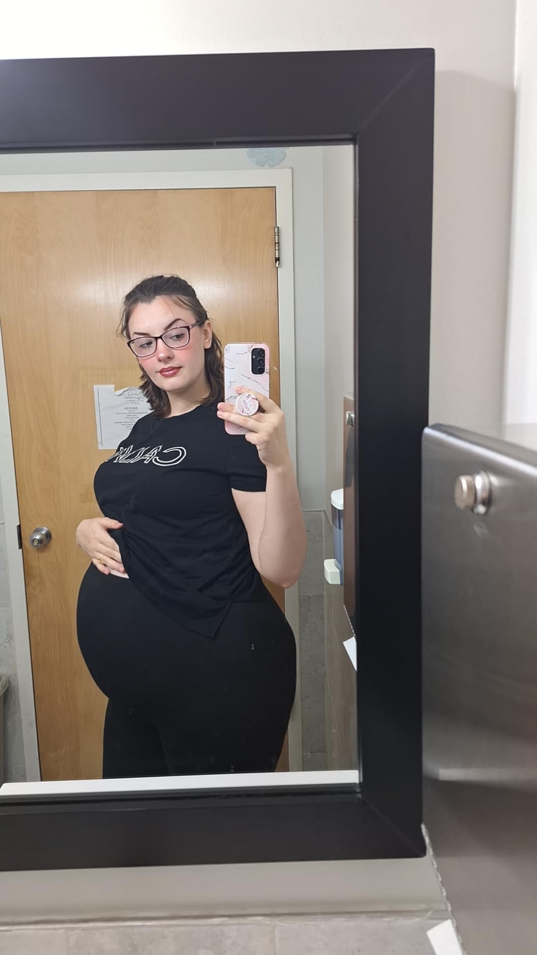 Maternity Belly Band for Pregnant Women Pregnancy Belly Band | Adjustable Maternity Belt for Abdomen Pelvic, Waist, & Back Pain For All Stages of Pregnancy & Postpartum (Black) customer photo 1