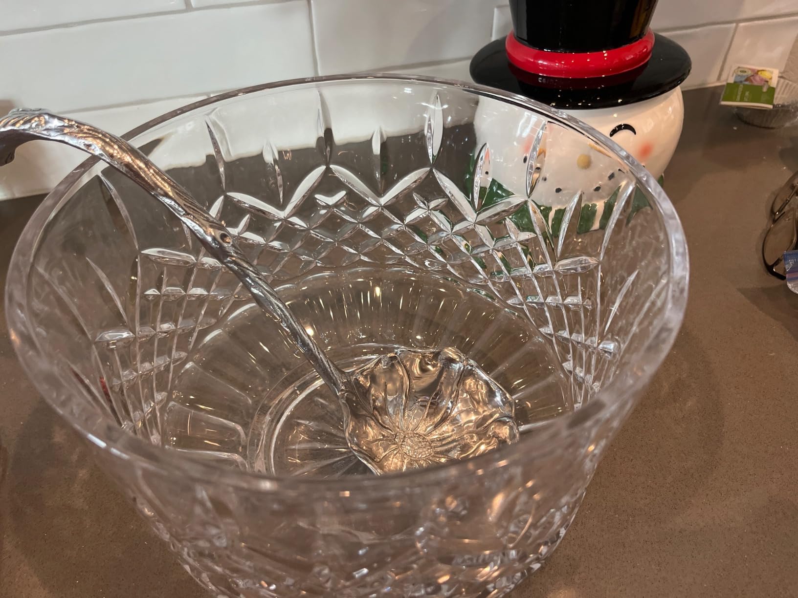 Viski Admiral Punch Bowl Set with 8 Tumblers, Cut Crystal Cocktail Party Serveware, Dishwasher Safe, 2.5 Gallons, 9 Oz Glasses, Set of 9 customer photo 1