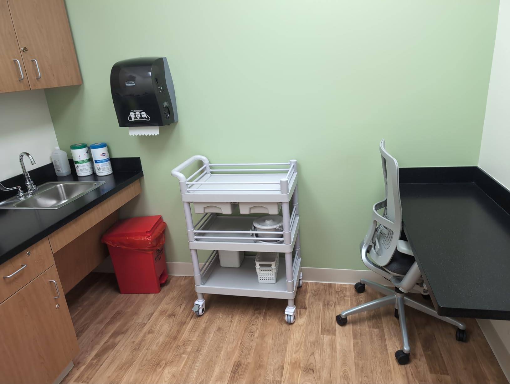 Mobile Medical Cart 3-Tier Professional Utility Cart 330 LBS Max Load | Rolling Crash Cart Ultrasound Trolley, With Wheels Drawers Sharps Box Storage Basket, For Hospital Dental Clinic Home customer photo 1