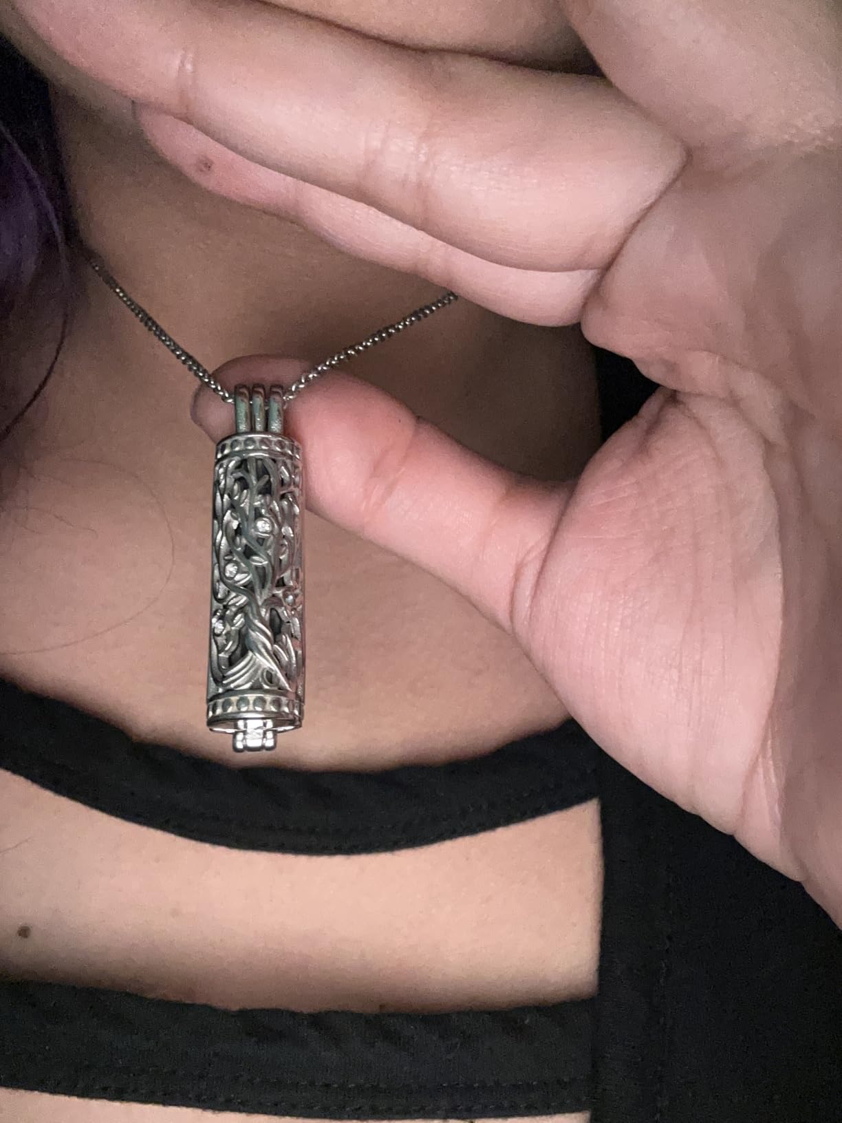shajwo Cylinder Cremation Jewelry Tree of Life Urn Ashes Necklace for Women Men Vial Cremation Ash Pendant Loved One Memorial Jewelry customer photo 2